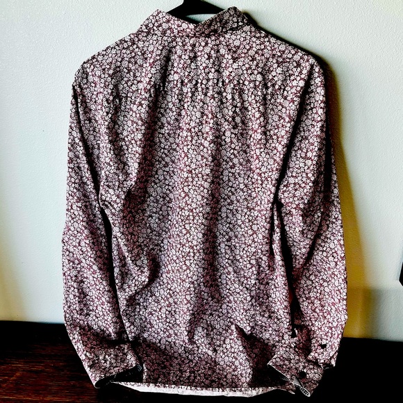 Ted Baker London Modern Fit Men’s Button Down Red Floral Pattern Flip Cuff Sz 16 - Picture 6 of 7